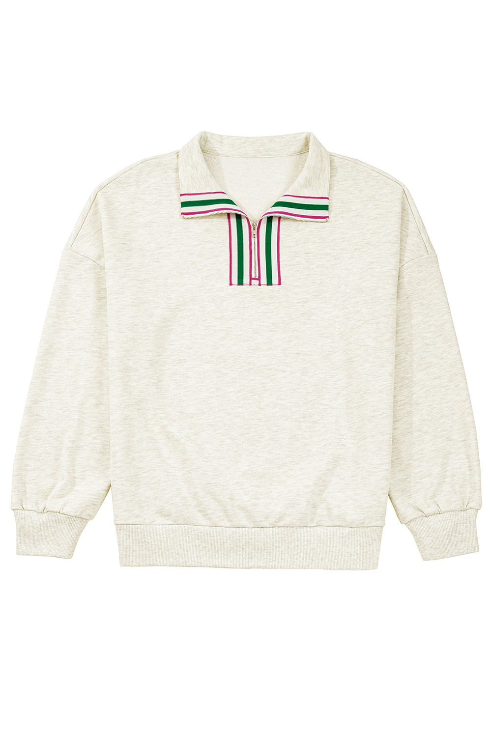 Pop of Color Collared Patchwork Pullover Sweatshirt
