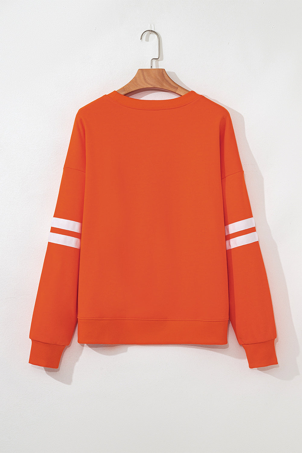 Preppy Striped Sleeve Loose Sweatshirt