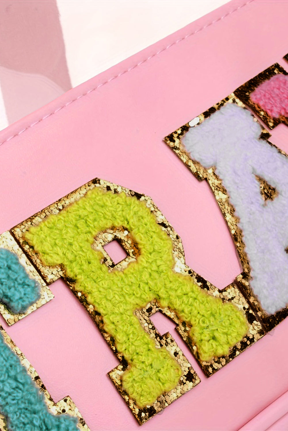 TRAVEL Chenille Clear Makeup Bag