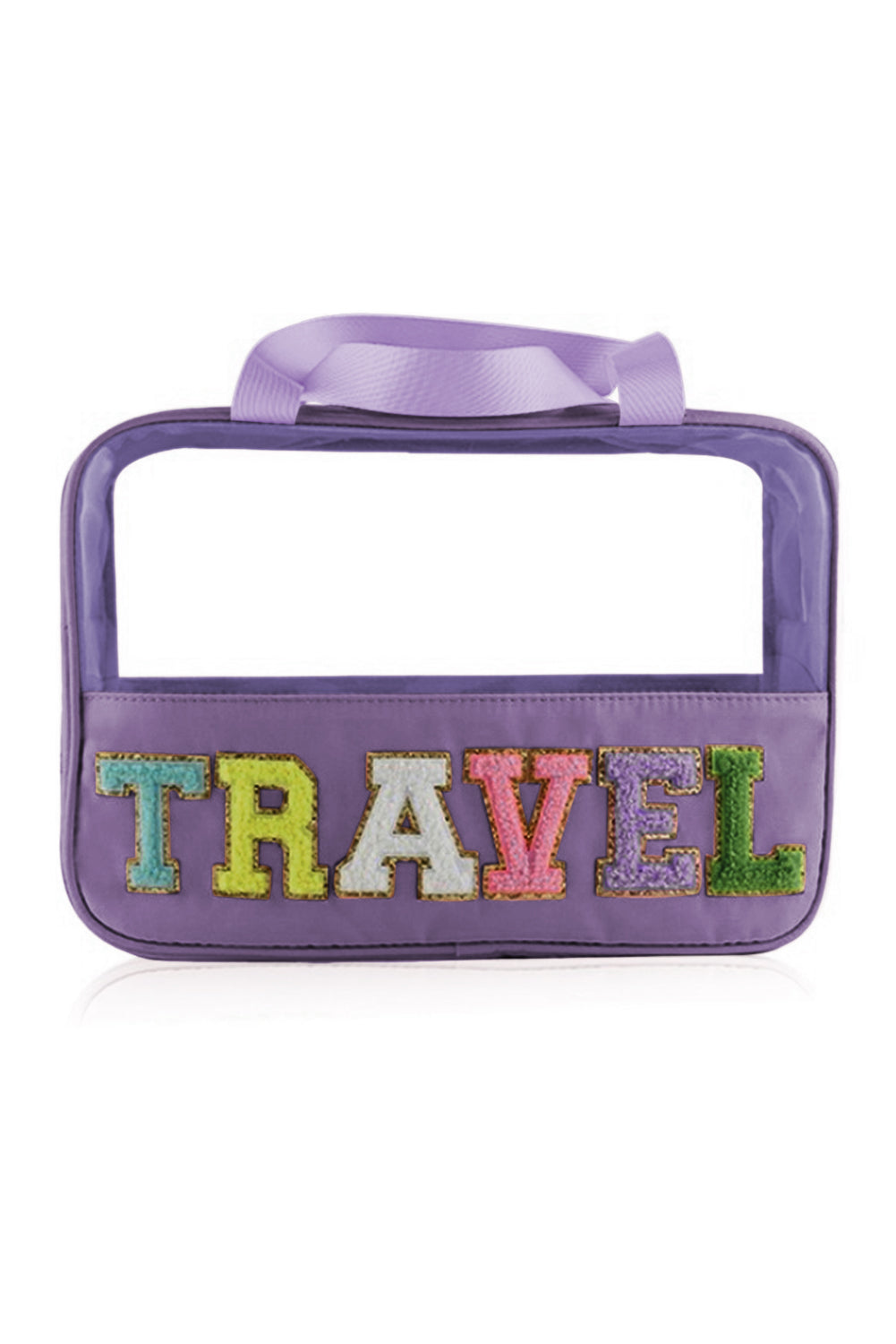TRAVEL Chenille Clear Makeup Bag