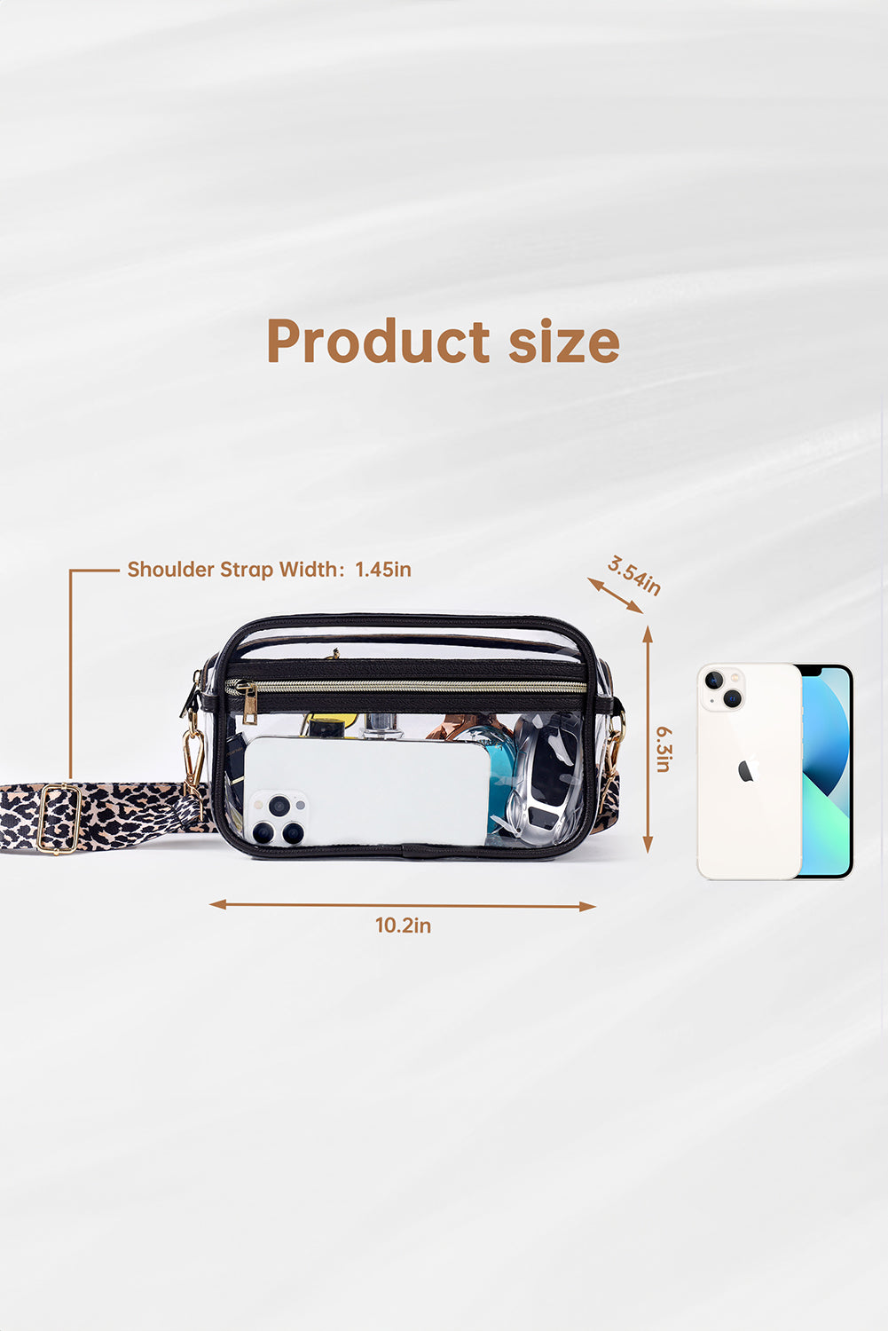Clear PVC Leopard Shoulder Strap Crossbody Bag