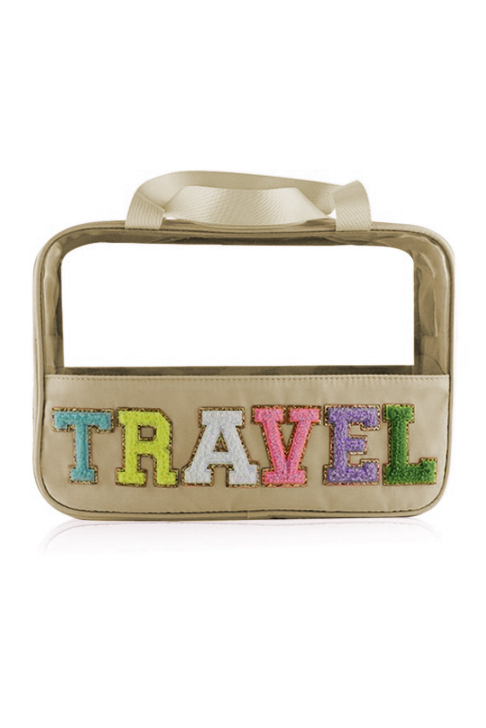 TRAVEL Chenille Clear Makeup Bag