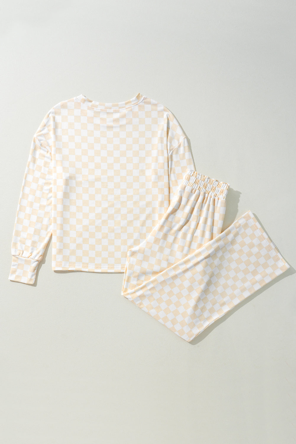 Ella, Checkered Print Long Sleeve Loose Fit Pajama Set