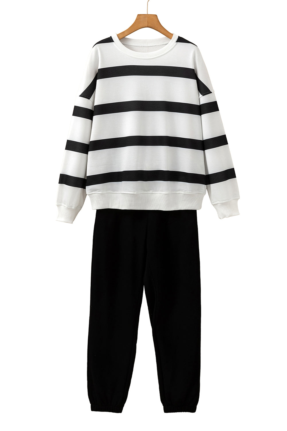 Beatrice, Striped Drop Shoulder Pullover and Joggers Set