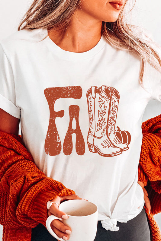 FALL Boots Cracking Graphic T Shirt