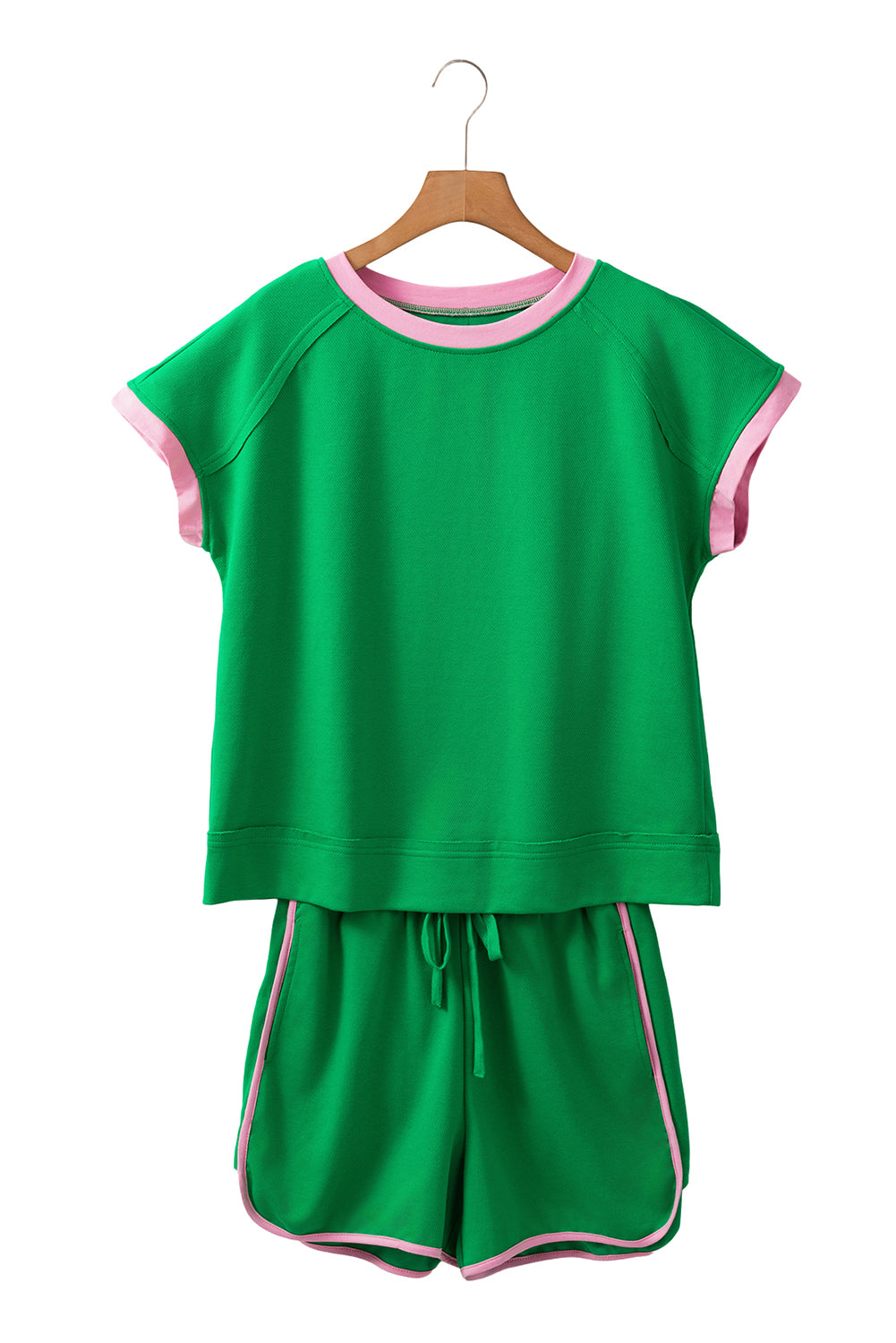 Emma, Bright Green Tee and Shorts Set