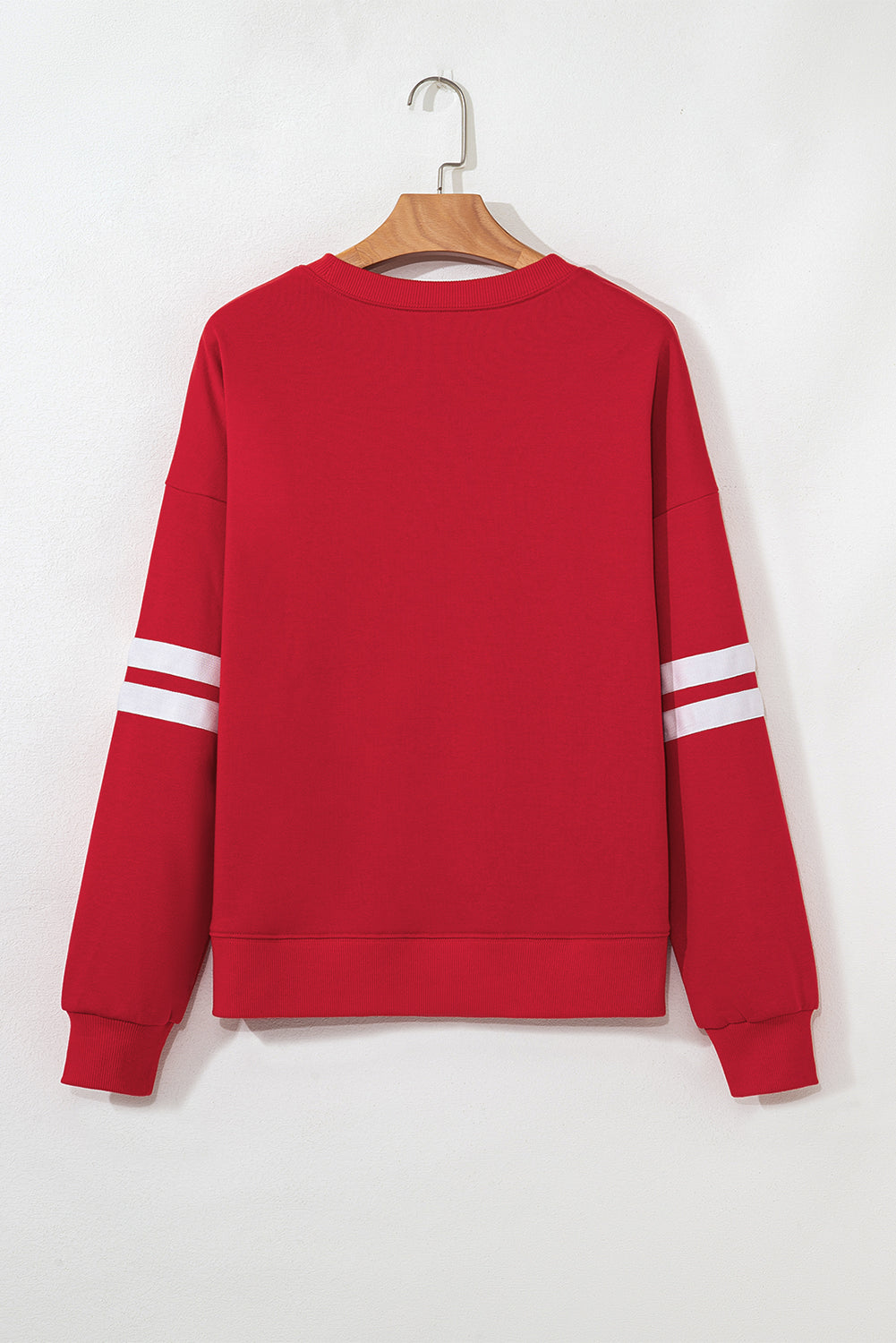 Preppy Striped Sleeve Loose Sweatshirt
