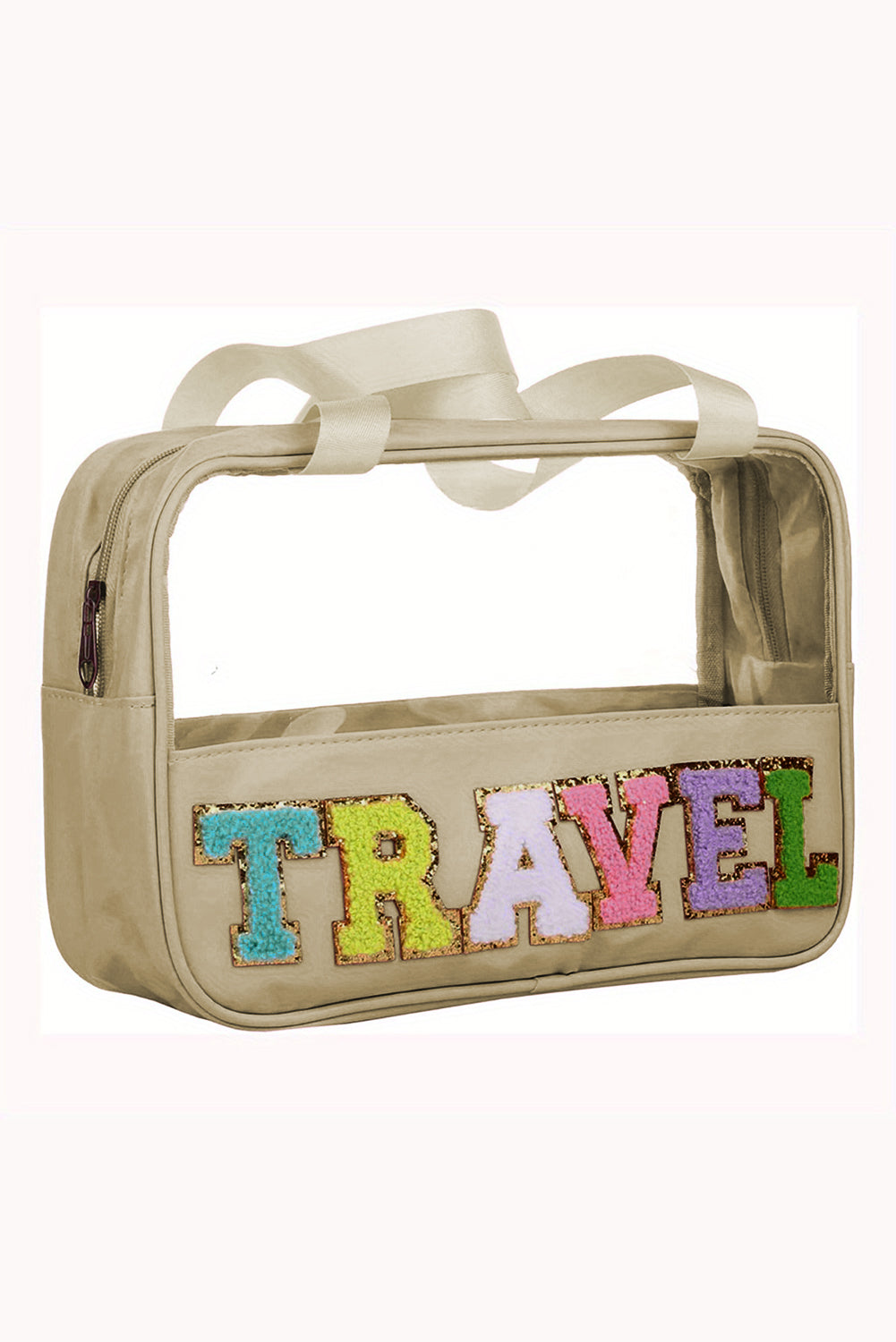 TRAVEL Chenille Clear Makeup Bag