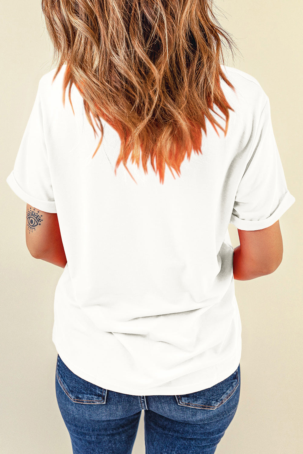 White RODEO Graphic Crewneck Fashion T Shirt