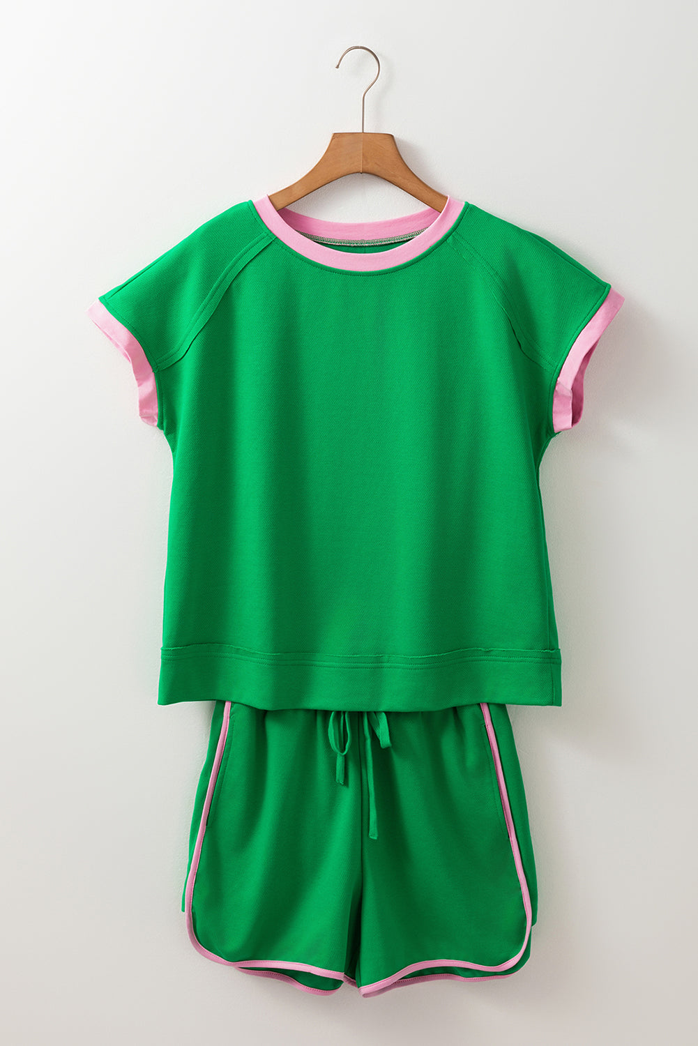 Emma, Bright Green Tee and Shorts Set