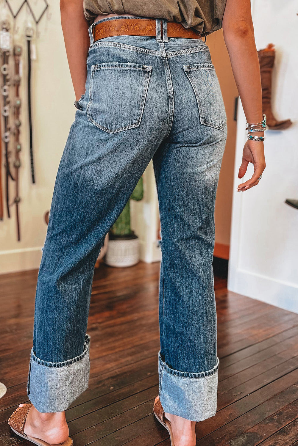 Emery, Dusk Blue Mineral Washed High Rise Ripped Jeans