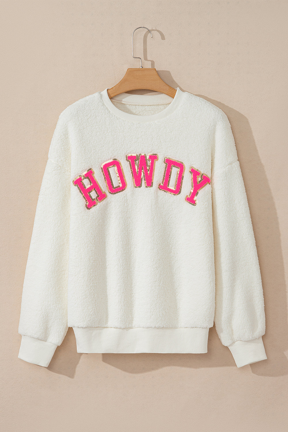 HOWDY Patched Pullover Sweatshirt