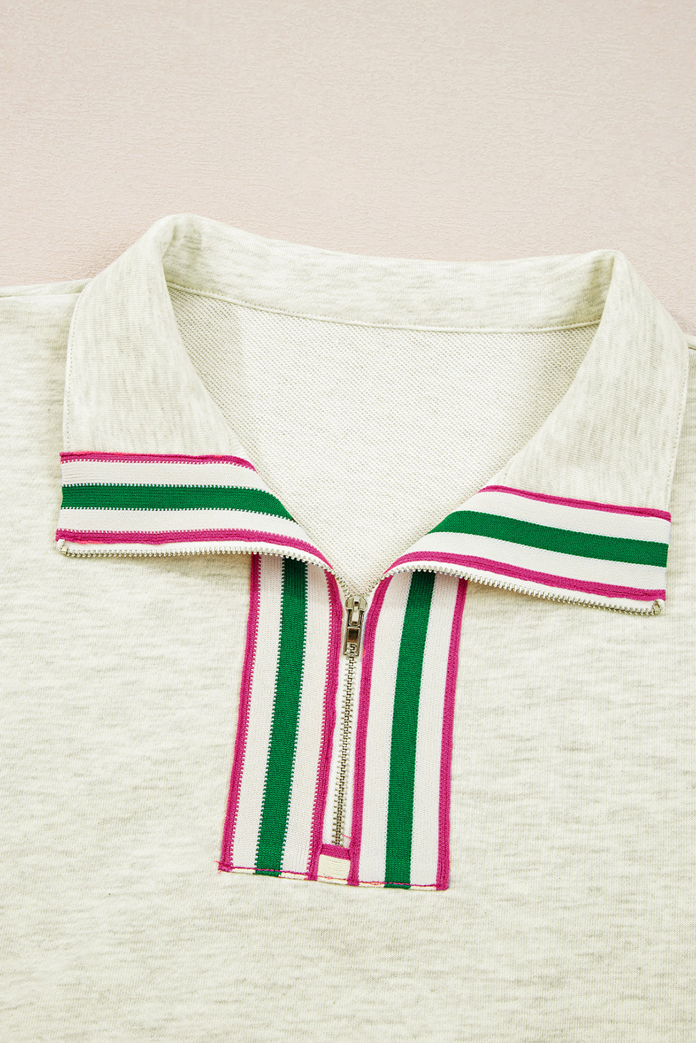 Pop of Color Collared Patchwork Pullover Sweatshirt