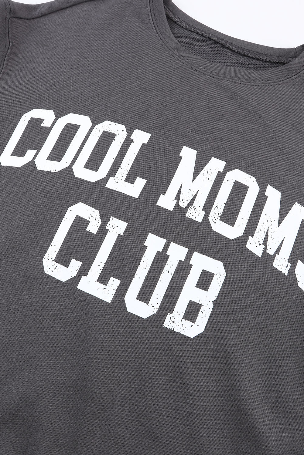 COOL MOMS CLUB Print Drop Shoulder Light Wash Sweatshirt