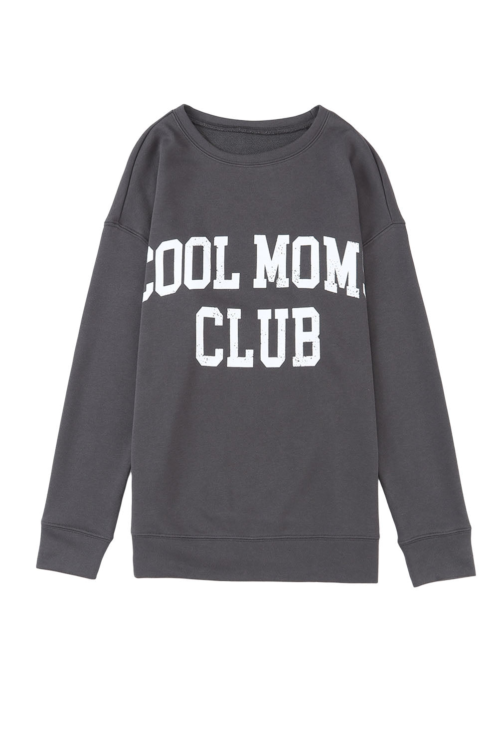 COOL MOMS CLUB Print Drop Shoulder Light Wash Sweatshirt