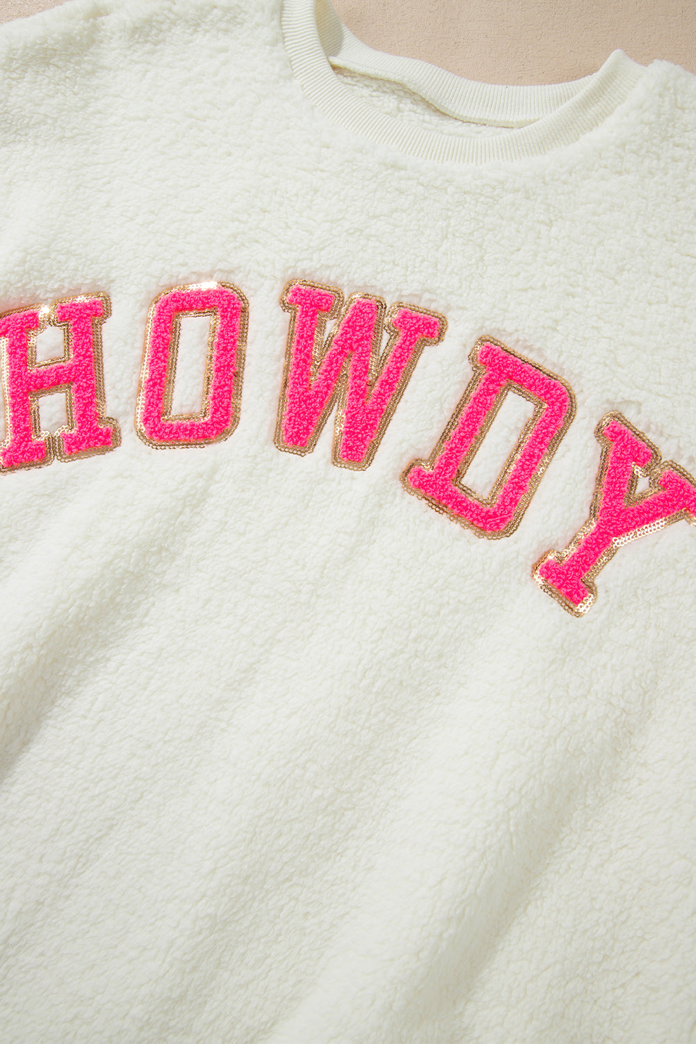 HOWDY Patched Pullover Sweatshirt