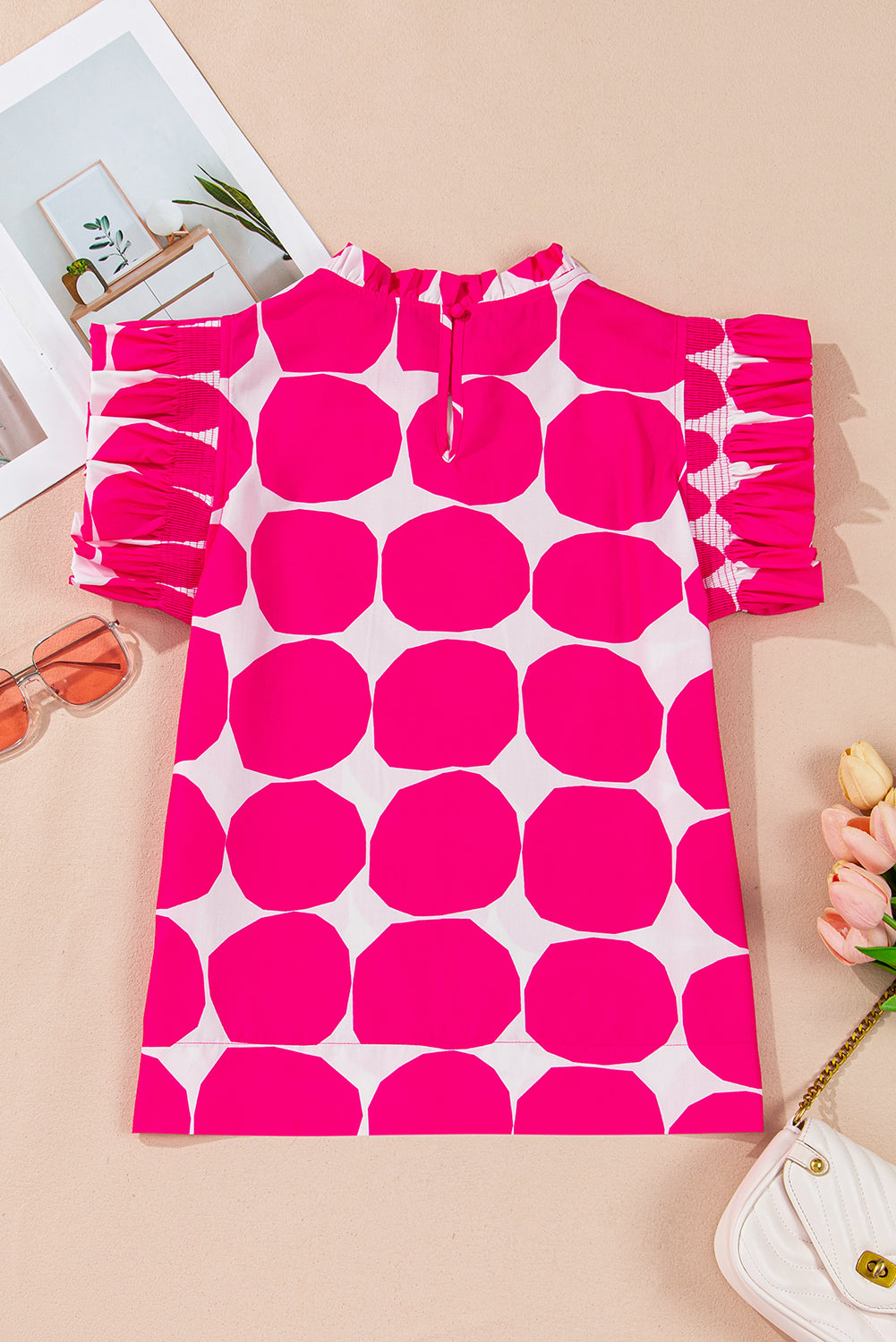 Finley, Polka Dot Flutter Sleeve Top