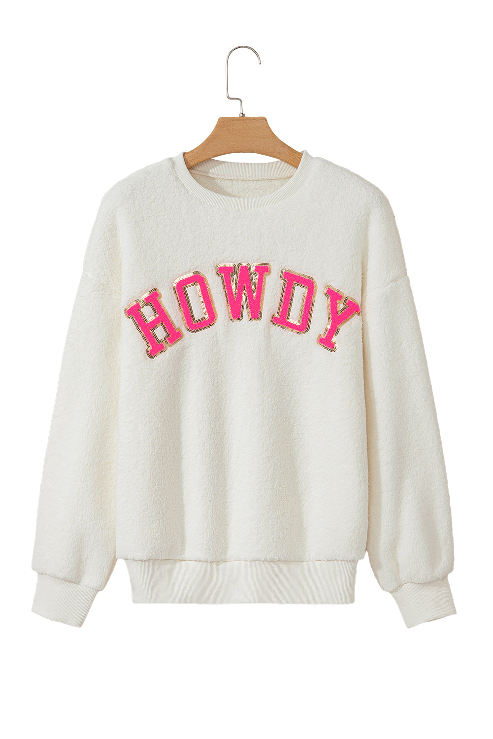 HOWDY Patched Pullover Sweatshirt