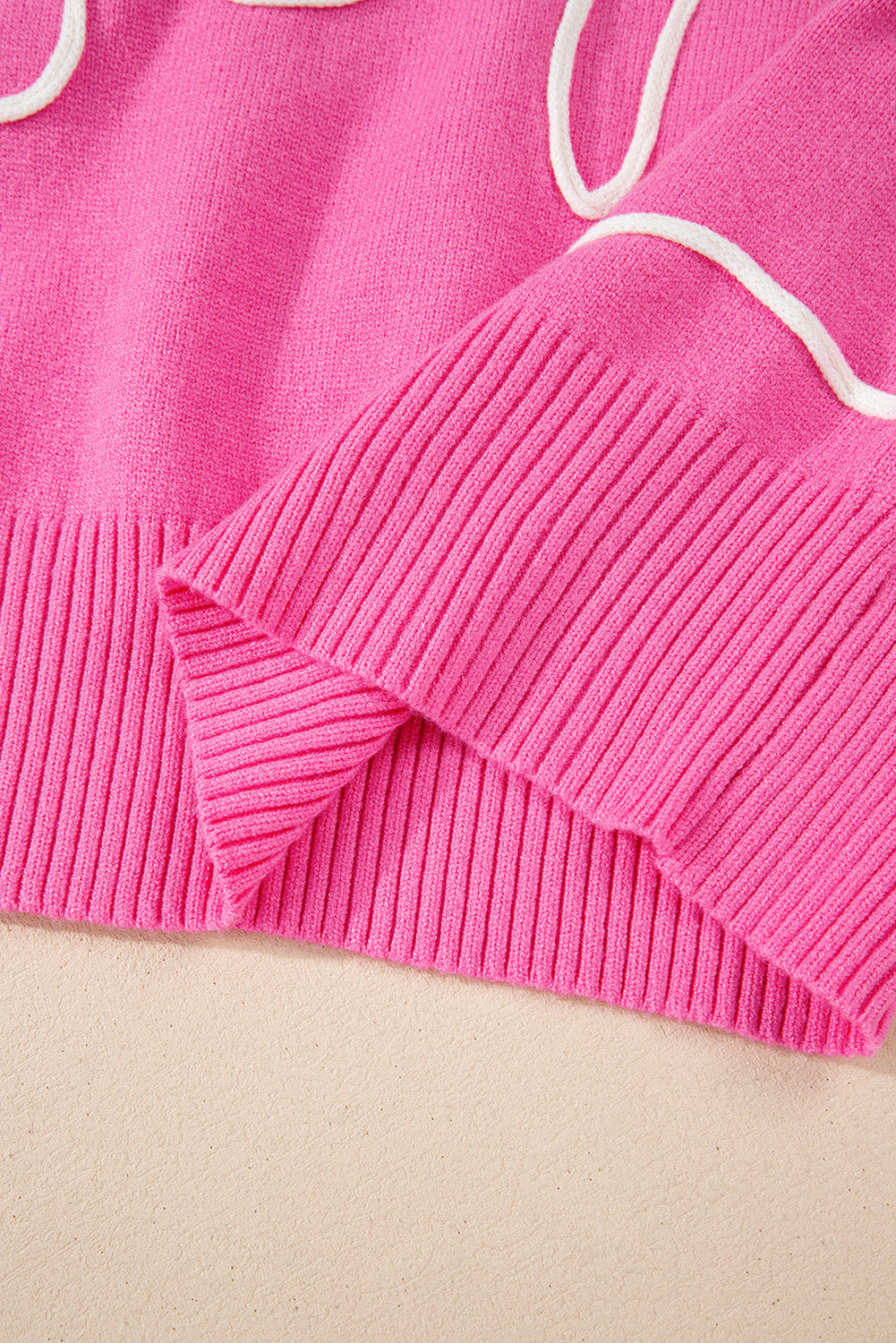 Anna, Bright Pink Sweet Bow Knit Sweater