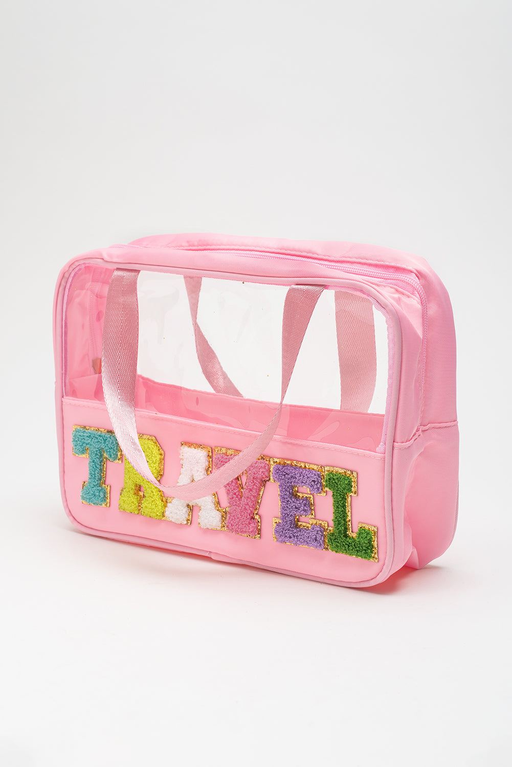 TRAVEL Chenille Clear Makeup Bag