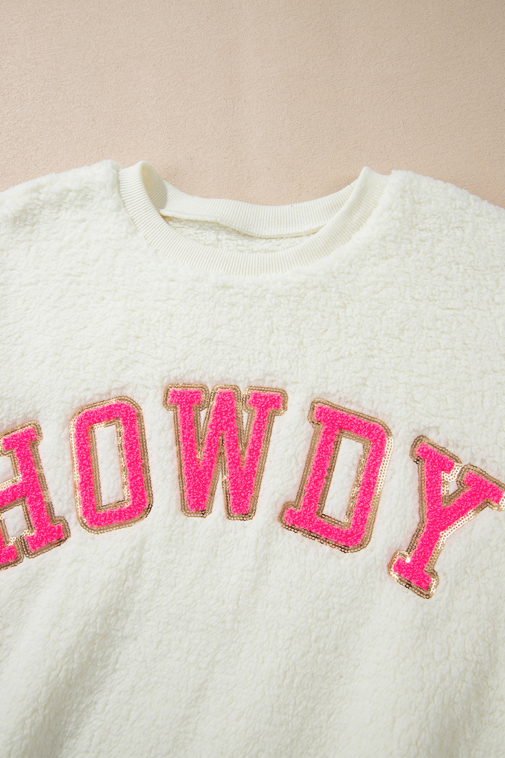 HOWDY Patched Pullover Sweatshirt