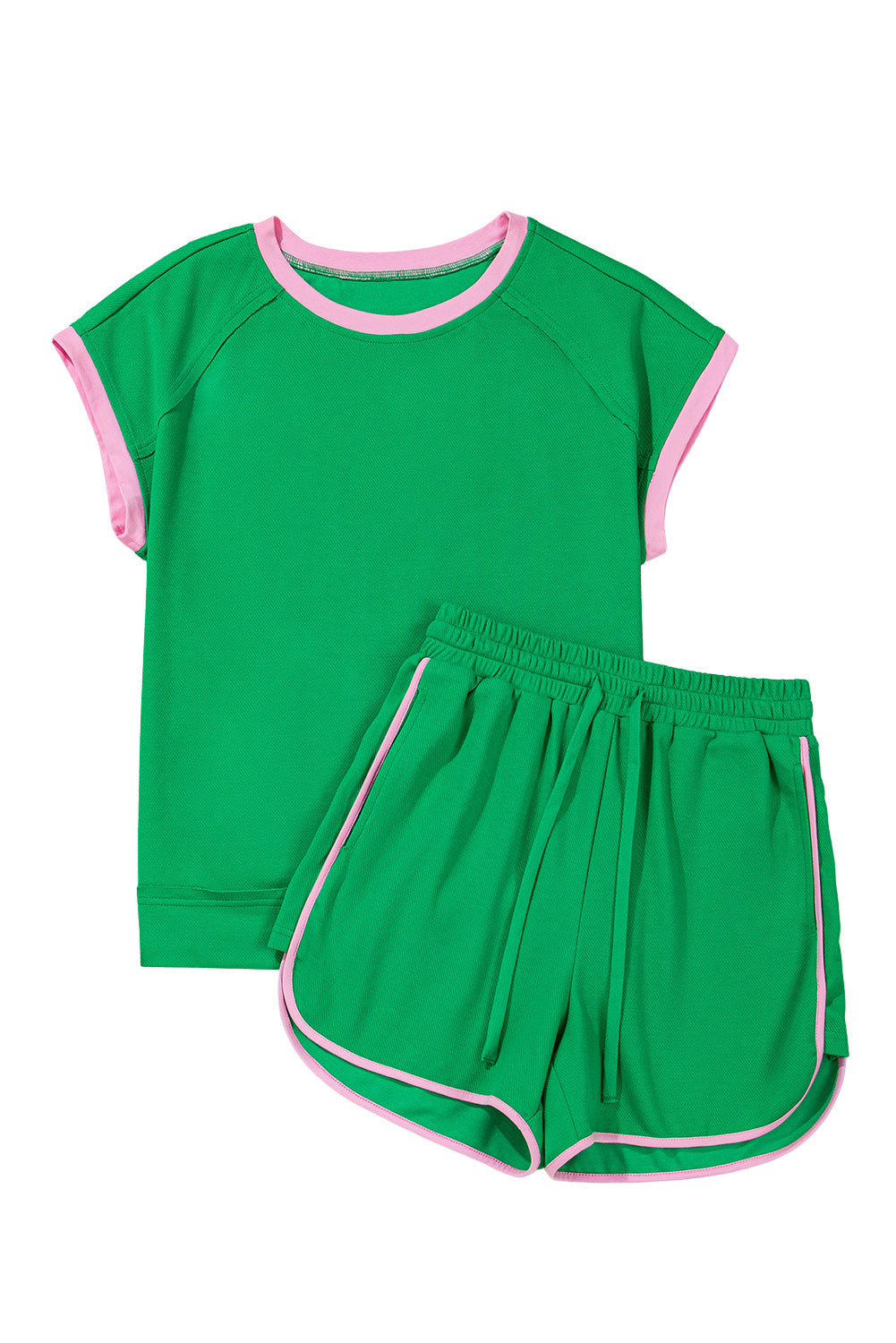 Emma, Bright Green Tee and Shorts Set